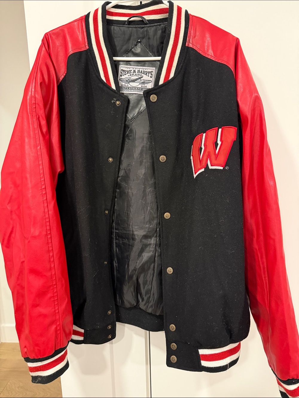 Steve & Barry's Black and Red Varsity Letterman Jacket